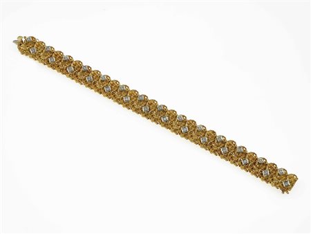 Bracciale con diamanti taglio huit-huit, oro giallo