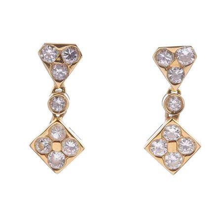 Orecchini con piccoli diamanti taglio huit-huit