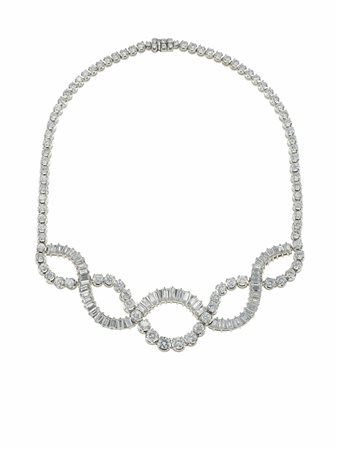 Girocollo con diamanti taglio brillante e baguette per ct 25.00 circa