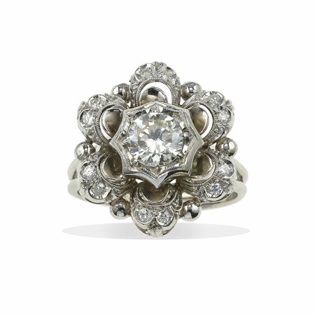 Anello con diamante centrale di ct 0.85 circa