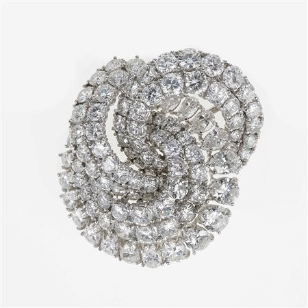 Spilla con diamanti taglio brillante e goccia