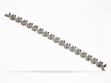 Bracciale con diamanti e rubini