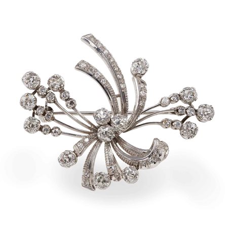 Spilla con diamanti di vecchio taglio