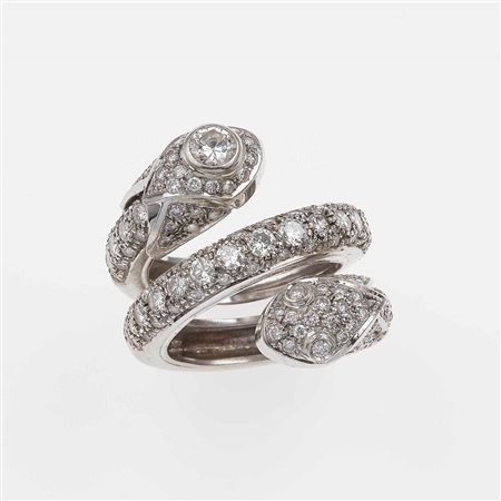 Anello “serpente” con diamanti