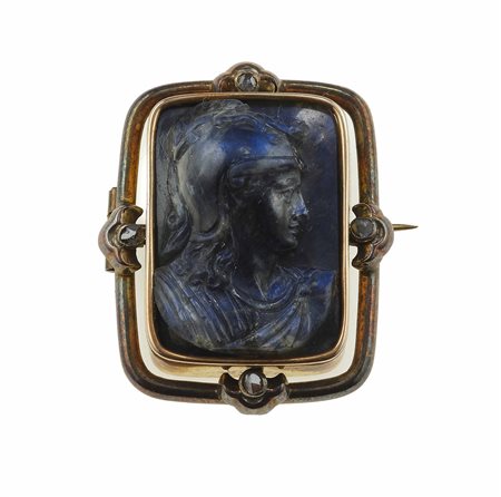 Spilla con cammeo in labradorite