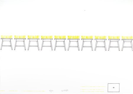 Enzo Cucchi (Morro d'Alba 1949)  - Progetto - tavolo con prato