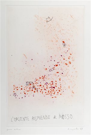 Gastone Novelli (Vienna 1925-Milano 1968)  - L'oriente risplende di rosso, 1958