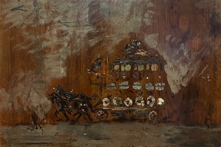 FILIPPO DE PISIS Paesaggio con carrozza e cavalli, 1932