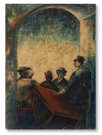Ottone Rosai "Al caffè (Caffè Paszkowsky)" 1920
olio su tela
cm 48,2x34,6
Firmat