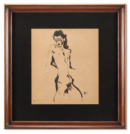 Egon Schiele "Male Nude (Self-Portrait) I" 1912
litografia
cm 44,8x40
Firmata e