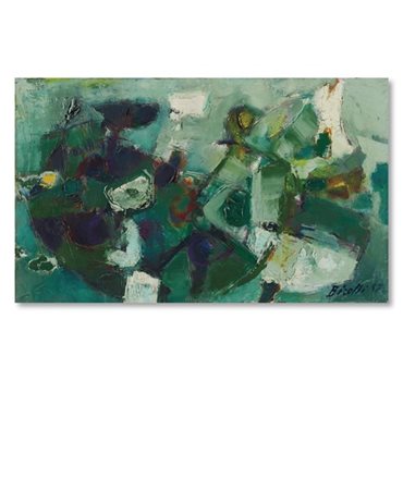 Renato Birolli "Senza titolo (Aprile verde e viola)" 1957
olio su tela
cm 27x45