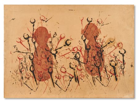 Piero Manzoni "Senza titolo" 1956
tempera e olio su carta applicata su tela
cm 5