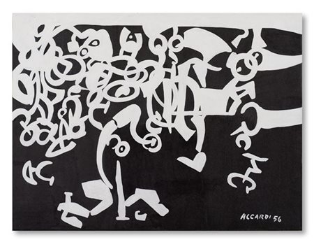 Carla Accardi "Composizione" 1956
tempera alla caseina su carta intelata
cm 30x4