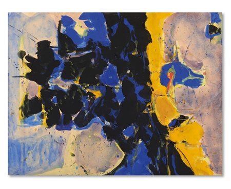 Sam Francis "Black, Blue and Yellow (Blue Gouache)" 1956-1958
acquerello, gouach