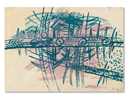 Wifredo Lam "Composizione totemica" 1964
tecnica mista su carta
cm 50,3x70,2
Fir