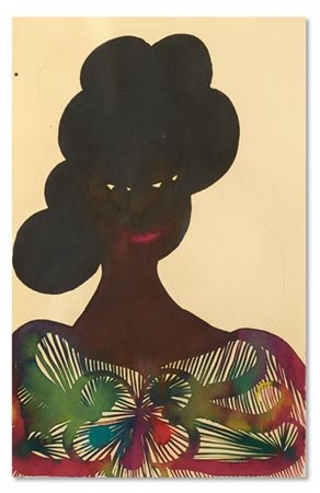 Chris Ofili "Senza titolo" 1999
acquerello su carta
cm 24x15,5
Firmato, dedicato