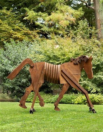 Mario Ceroli "Cavallo" 1967
legno (pezzo unico)
cm 127x180x50 circa

Provenienza