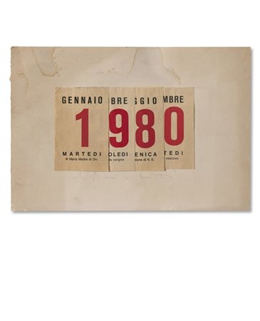 Alighiero Boetti "Calendario" 1980
collage di fogli di calendario su carta
cm 17
