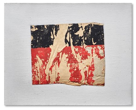 Mimmo Rotella "Forme" 1957decollage su telacm 33x41Firmato, titolato e datato