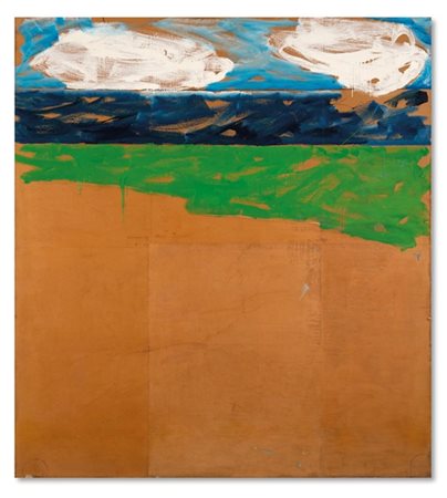 Mario Schifano "Senza titolo" 1973
smalto su carta applicata su tela
cm 200x180
