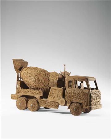 Wim Delvoye "Cement Truck China" 1990-1998 legno intagliatocm 33x63x22Proven