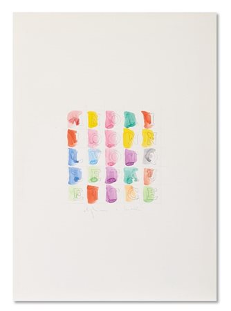 Alighiero Boetti "Millenove100ottantacinque" 1985
acquerello e matita su carta
c