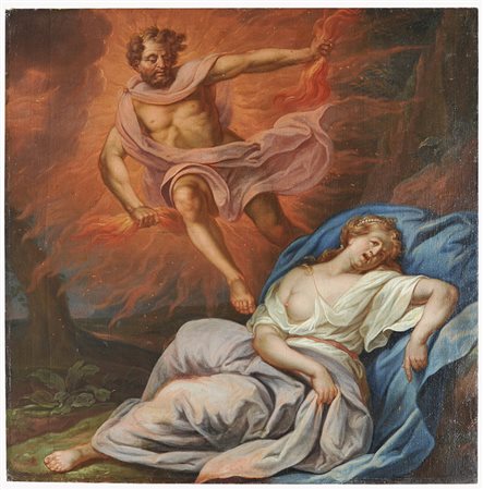 JOACHIM I VON SANDRART (1606-1688). CERCHIA DI Giove e Semele Olio su tela...