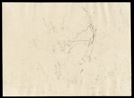 JEAN-BAPTISTE CAMILLE COROT (1796 – 1875) Paesaggio (recto); Studi di alberi...