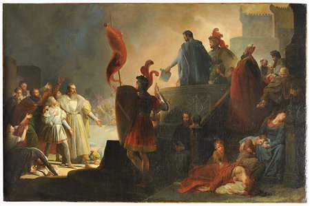 THOMAS COUTURE (1815-1879). CERCHIA DI Giovanna d'Arco presentata al sovrano...