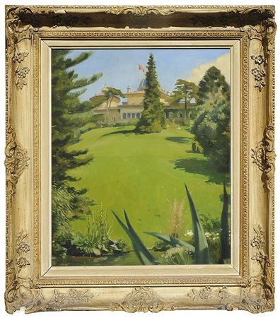 JEANFRANCOIS RAFFAELLI (18501924), ATTRIBUITO A Peasaggio Olio su tela...