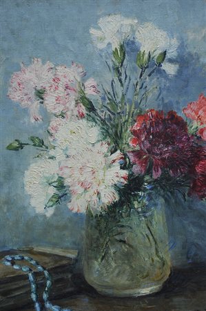PIERRE-EUGENE MONTEZIN (18741946) Vaso di fiori con collana Olio su tela...