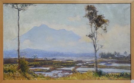 CAREL LODEWIJK DAKE JUNIOR (1886-1946) Paesaggio indonesiano Olio su tela...