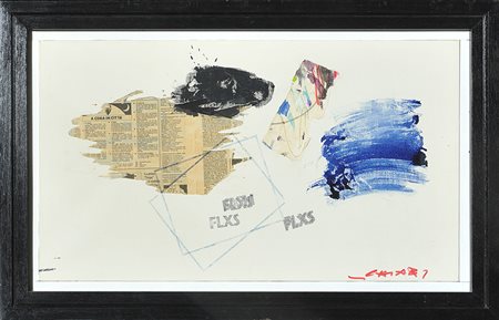 GIUSEPPE CHIARI (1926-2007) N. 471 (Fluxus) Tecnica mista e collage su tela...