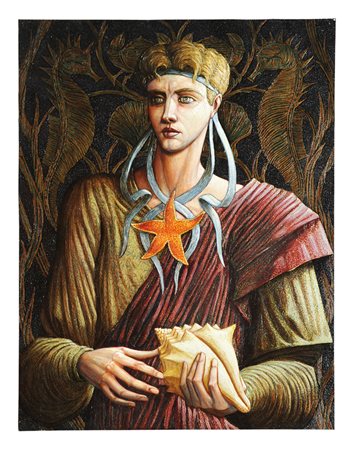 ALBERTO ABATE (1946-2012) Divinità marina Olio su tela 70x90 cm. Firma in...