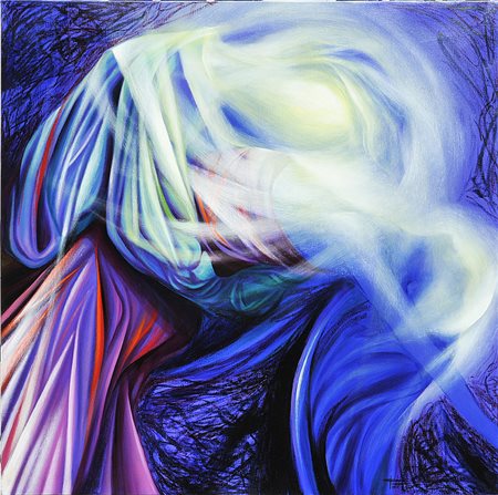 PATRIZIA PATTI Senza titolo 1995 Olio su tela 100x100 cm. Firma al...