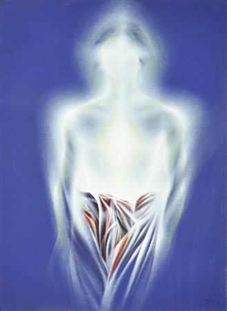 PATRIZIA PATTI L'Angelo o Ermafrodito 1997 Olio su tela 70x100 cm....