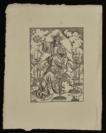 ALBRECHT DÜRER (1471–1528). DA L'Apocalisse. La visione di San Giovanni con...