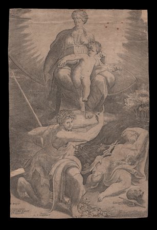 GIULIO BONASONE (ATTIVITÀ 1531 CA. 1574 CA.) Visione di san Girolamo (da...