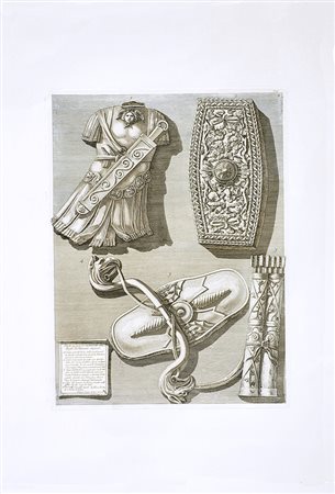 GIOVAN BATTISTA PIRANESI (1720-1778) Parti in grande restaurate dei Trofei di...