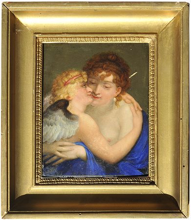 ANDREA APPIANI (1754-1817). AMBITO DI Potenza d'Amore Coppia di oli su tavola...