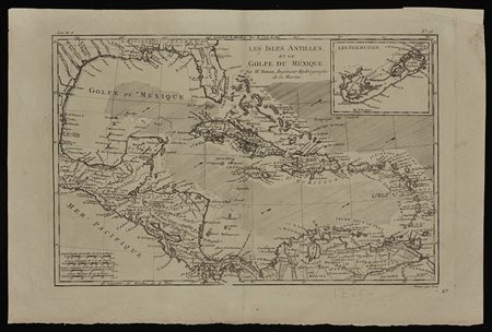 CHARLES DIEN (18091870) Les Isles Antilles el le Golfe du Méxique Calcografia...