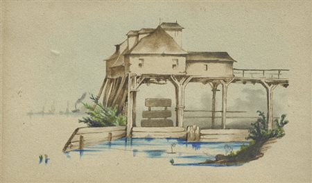 FRANCIA. XIX SECOLO Cinque vedute (da Van Dyck) Matita e inchiostro su carta...