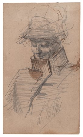 LORENZO VALLES (1830-1910). ATTRIBUTO A Ritratti maschili (recto e verso)...