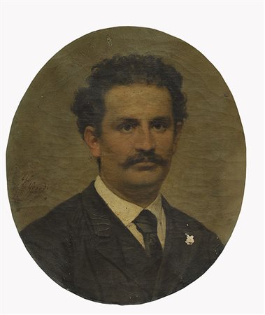 FRANCESCO GRANDI (1831-1891) Ritratto del fratello Olio su tela 47x55 cm....