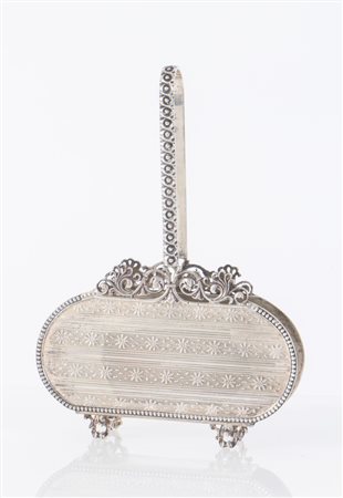 FRATELLI CACCHIONE, Milano, metà del XX secolo. Portatovaglioli in argento...