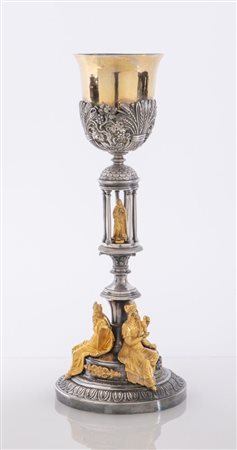 Germania-Austria, fine del XIX secolo. Calice in argento e metallo dorato....