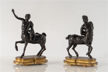 "Centauri". Scultura in bronzo. Prima metà del XIX secolo. Cm 32,5x23,5x11;...
