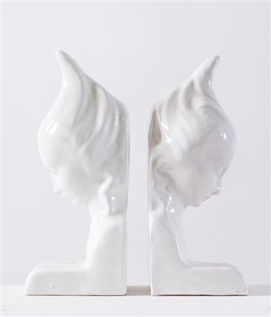 ANGELO MINGHETTI (Bologna 1822 - 1885) Coppia di fermalibri raffiguranti...