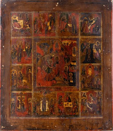 Maestro russo della prima metà del XIX secolo. Icona con varie riserve...