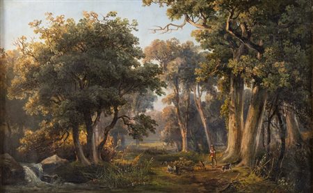 GABRIELE SMARGIASSI (Vasto 1798 - Napoli 1882) "Paesaggio". Olio su tela. Cm...